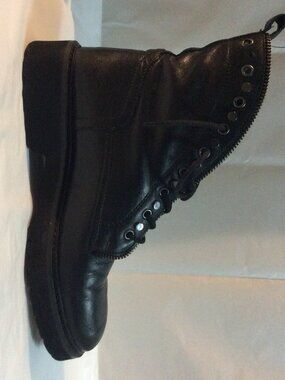 Italian Black Leather Boots Size 38
